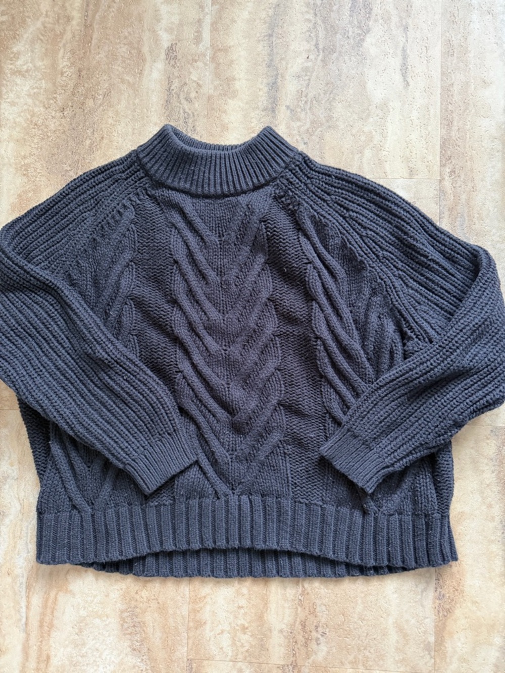 J. Crew Women's Cable-Knit Mock Neck Sweater - Charcoal